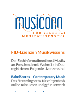 FID-Lizenzen Musikwissenschaft