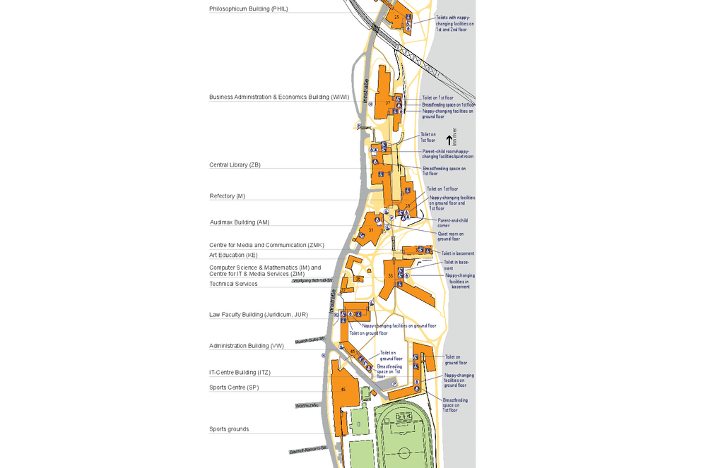 Campus map with accessibility information