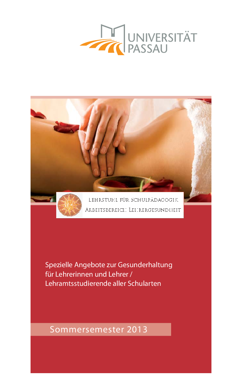 Flyer Lehrergesundheit Sommersemester 2013