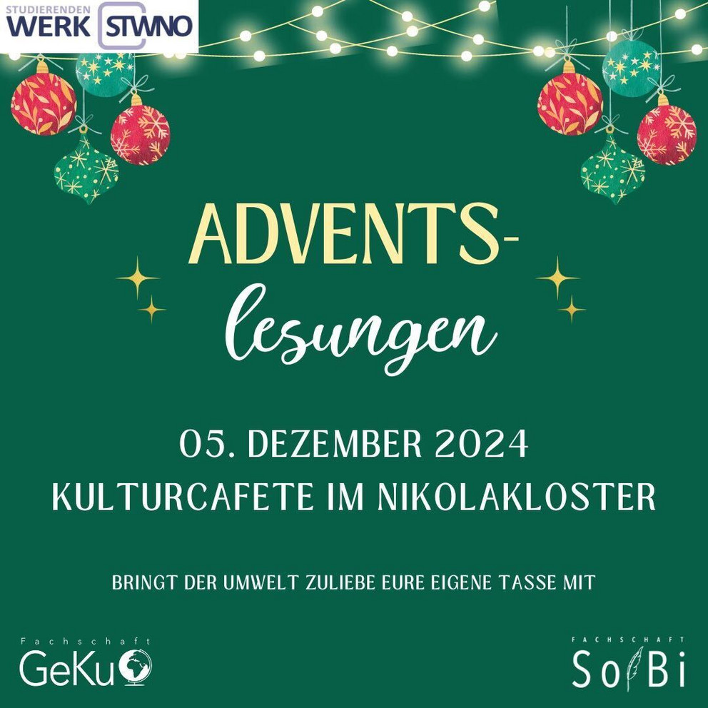 Poster Adventslesungen am 05.12.2024 in der Kulturcafete 