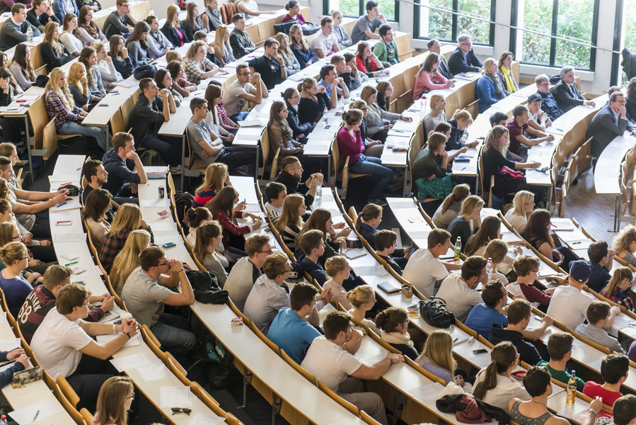 Students in a lecture theatre